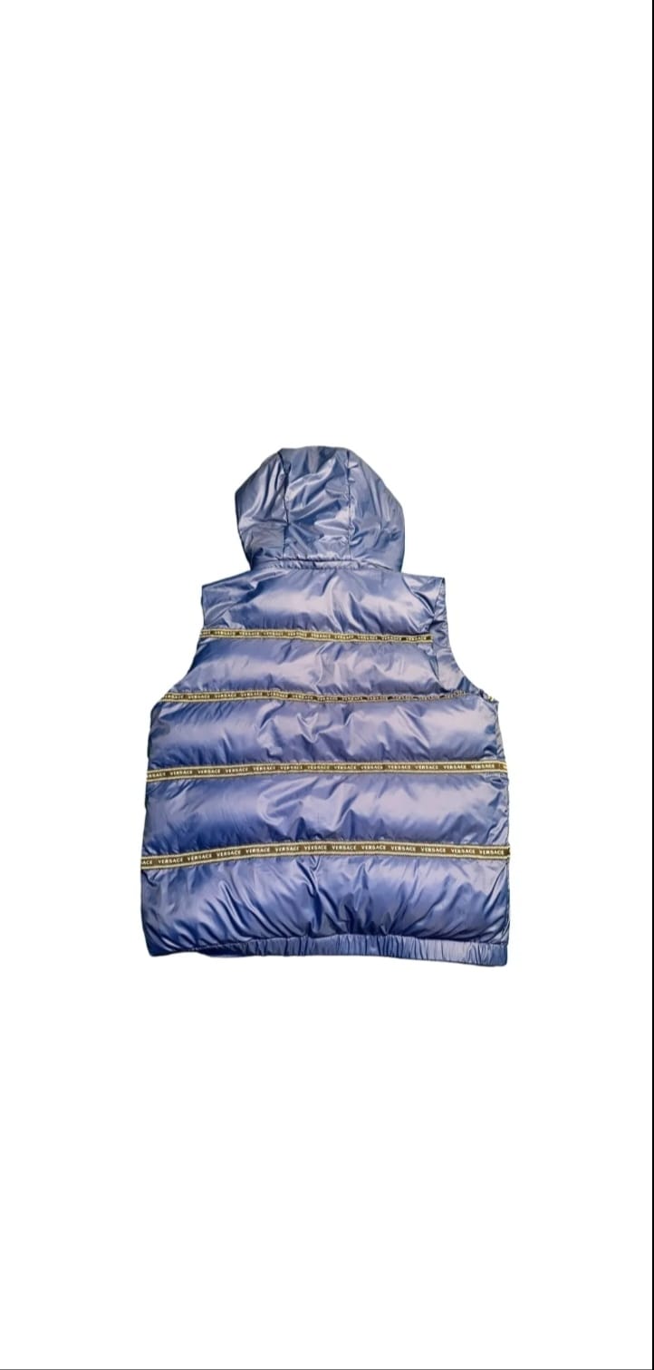 Gilet élégant à capuche amovible avec logo noir Versace