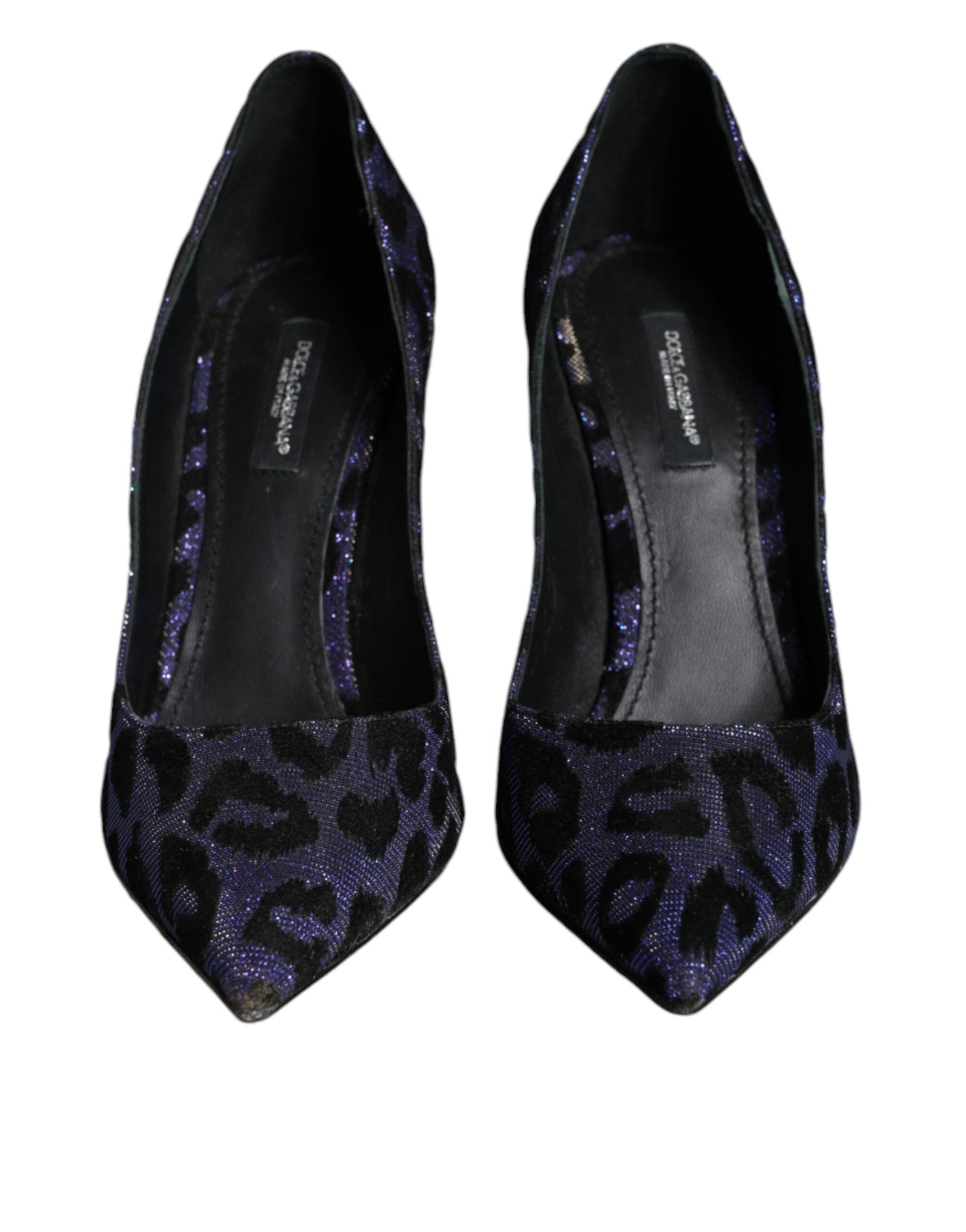 Escarpins à talons hauts Dolce & Gabbana en lurex léopard violet