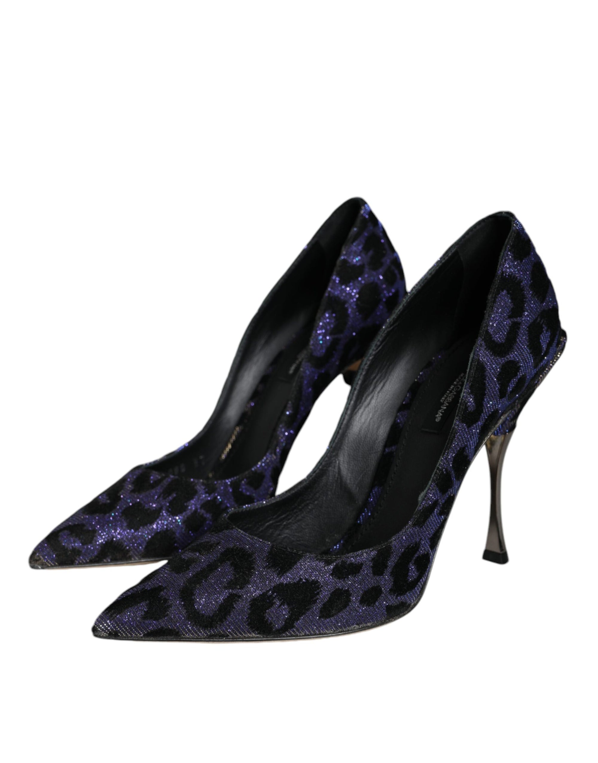 Escarpins à talons hauts Dolce & Gabbana en lurex léopard violet