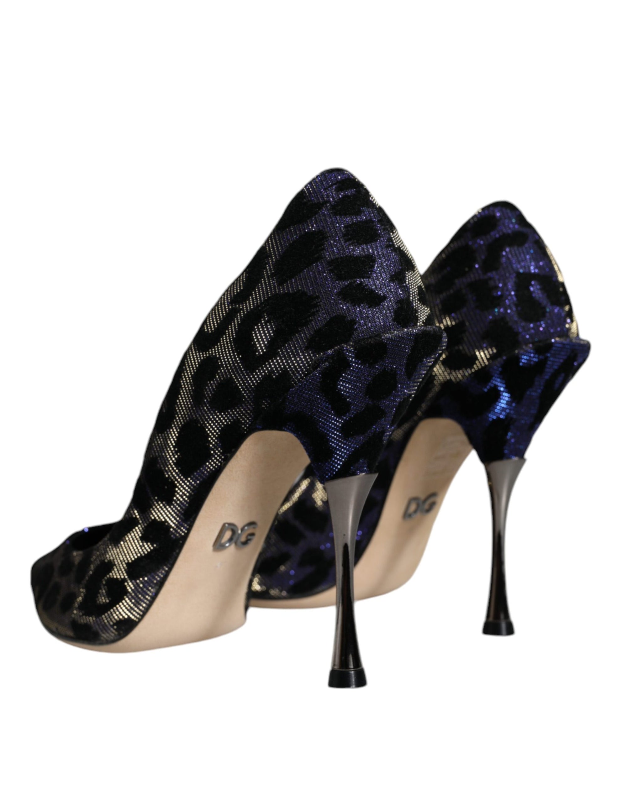Escarpins à talons hauts Dolce & Gabbana en lurex léopard violet