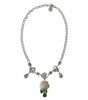 Dolce &amp; Gabbana Silver Brass Clear Crystal Roses Pendants Necklace