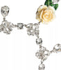 Dolce &amp; Gabbana Silver Brass Clear Crystal Roses Pendants Necklace