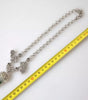 Dolce &amp; Gabbana Silver Brass Clear Crystal Roses Pendants Necklace