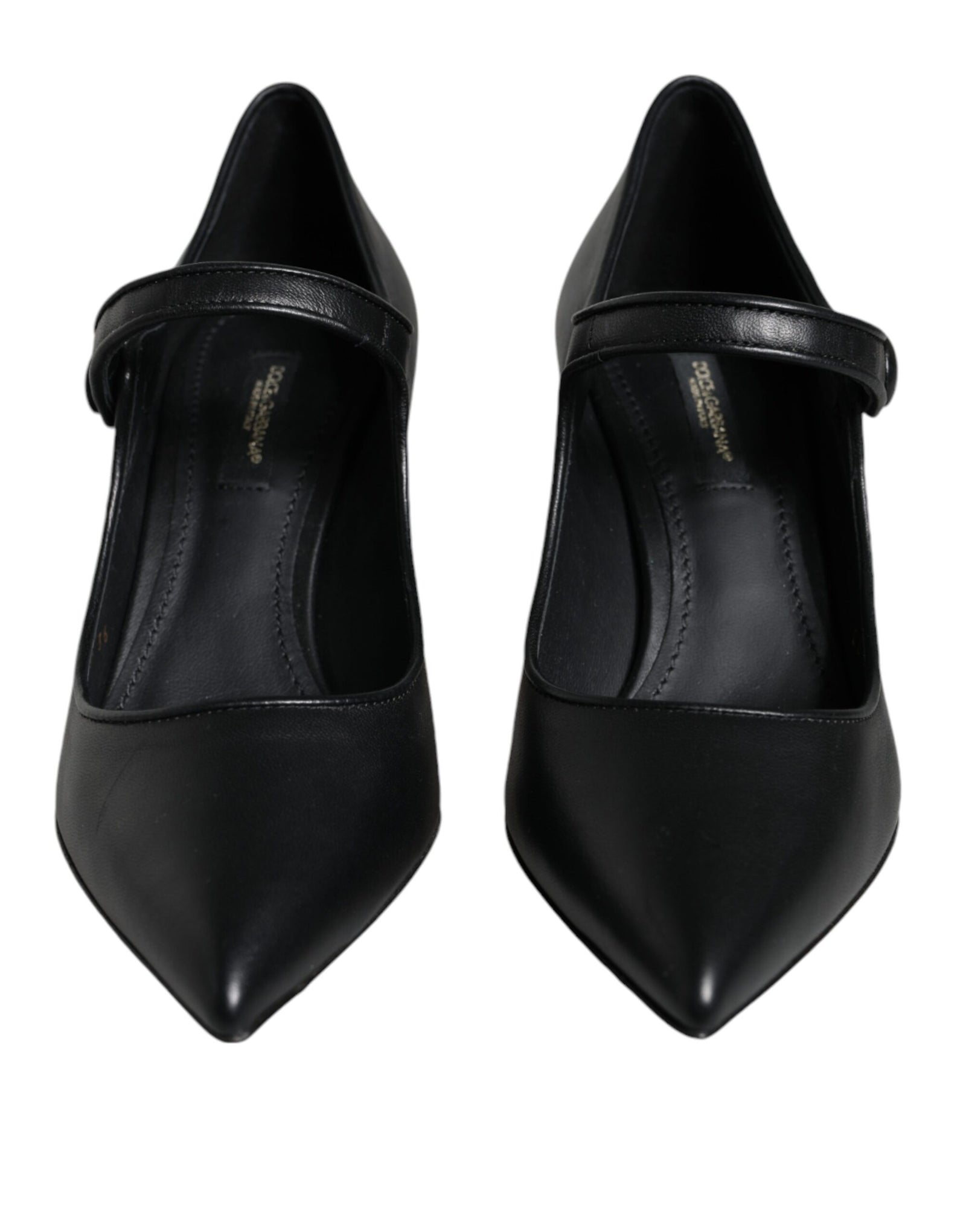 Escarpins Mary Janes en cuir noir avec logo Dolce & Gabbana