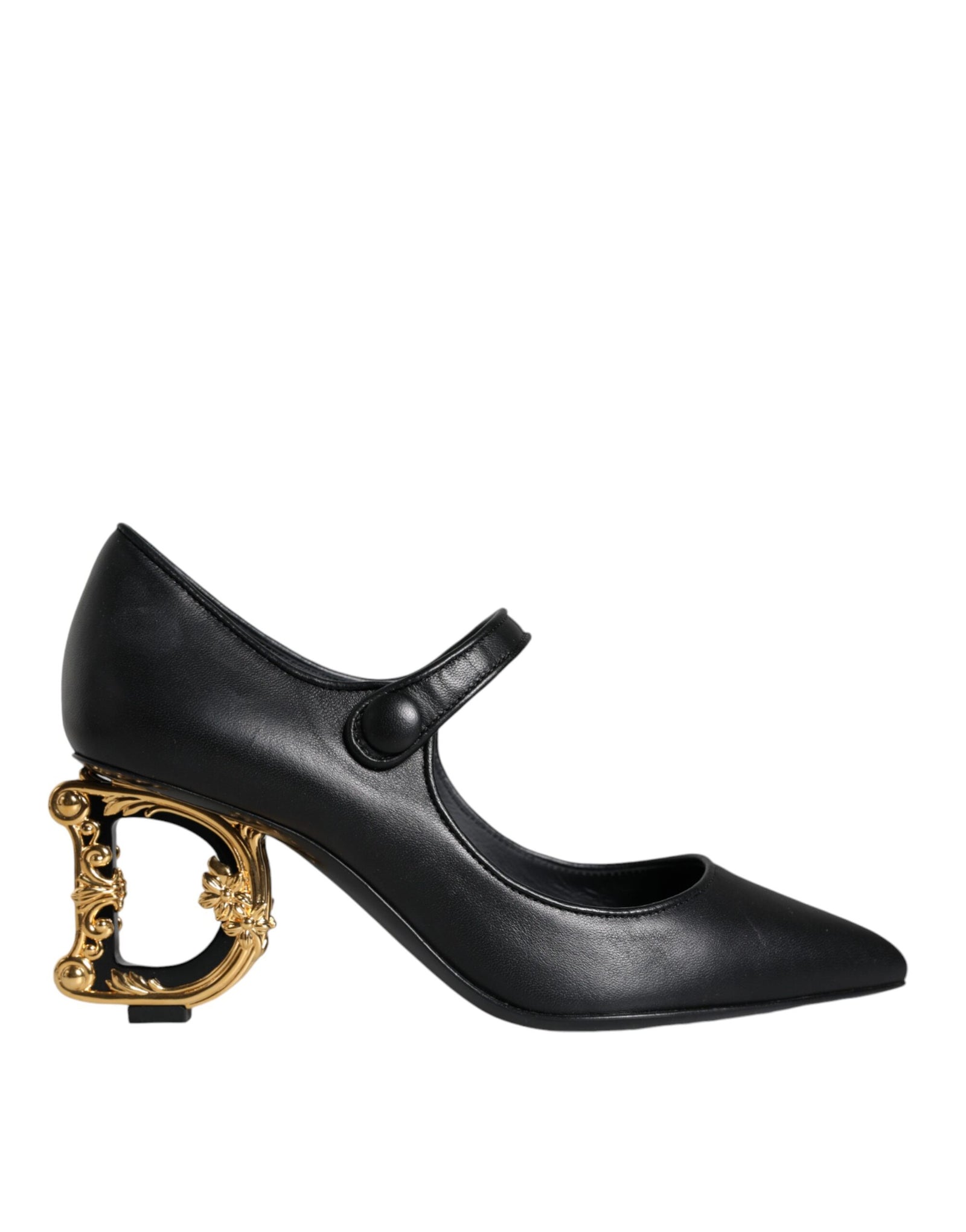 Escarpins Mary Janes en cuir noir avec logo Dolce & Gabbana