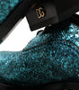 Dolce & Gabbana Blue Leather Derby Block Heels Dress Shoes