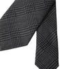 Dolce &amp; Gabbana Dark Gray Plaid Patterned Silk Adjustable Men Tie