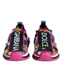 Dolce & Gabbana Pink Sorrento Crystals Low Top Sneakers Shoes