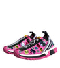 Dolce & Gabbana Pink Sorrento Crystals Low Top Sneakers Shoes