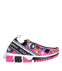 Dolce & Gabbana Pink Sorrento Crystals Low Top Sneakers Shoes