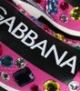 Dolce & Gabbana Pink Sorrento Crystals Low Top Sneakers Shoes