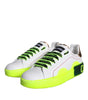 Dolce & Gabbana White Leather Portofino Low Top Sneakers Shoes