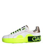 Dolce & Gabbana White Leather Portofino Low Top Sneakers Shoes