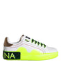 Dolce & Gabbana White Leather Portofino Low Top Sneakers Shoes