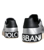 Dolce & Gabbana Silver Portofino Calf Leather Sneakers Shoes
