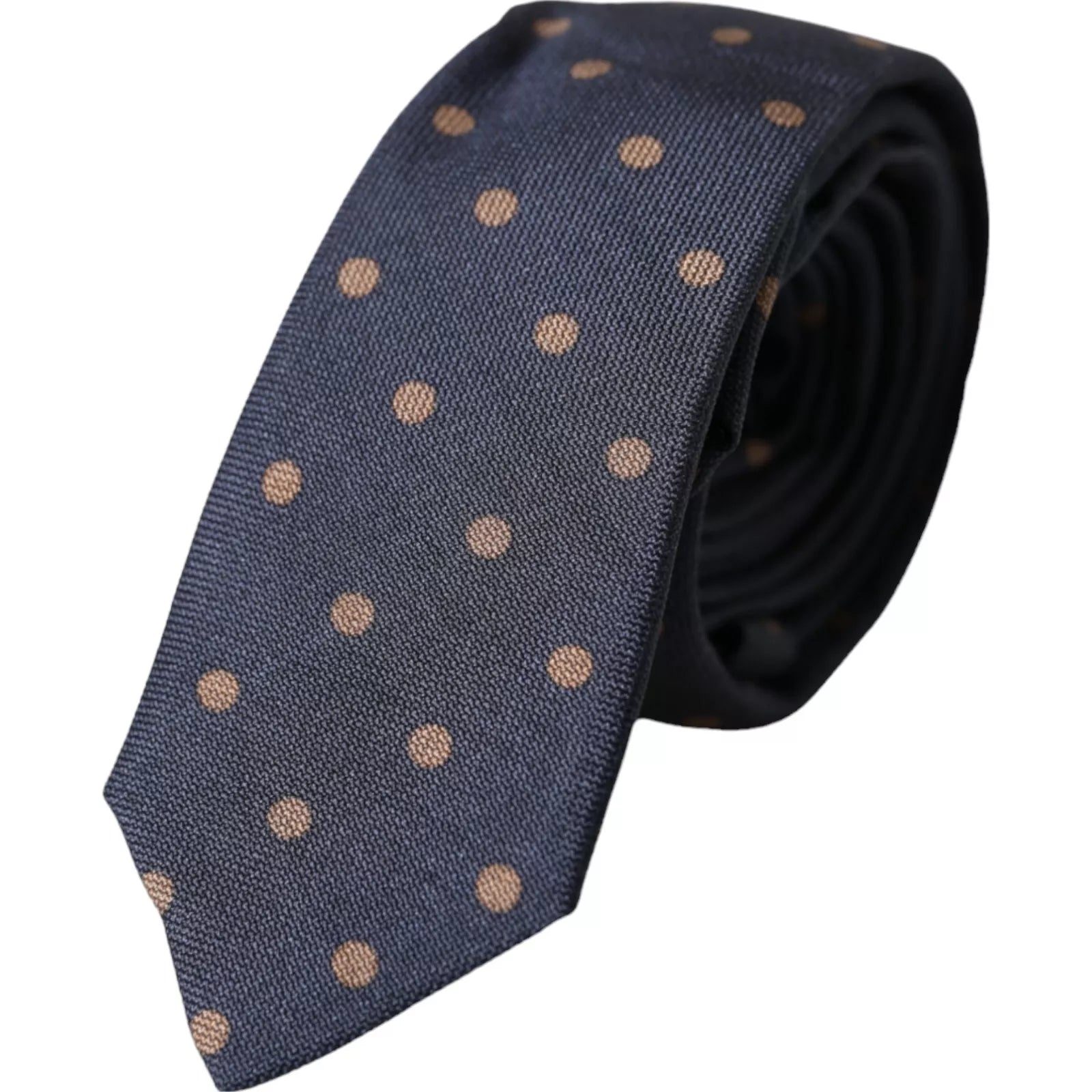 Dolce &amp; Gabbana Black Dotted Fantasy Silk Adjustable Men Tie