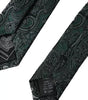 Dolce &amp; Gabbana Green Floral Pattern 100% Silk Adjustable Men Tie