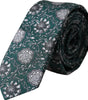 Dolce &amp; Gabbana Green Floral Print Silk Adjustable Men Tie
