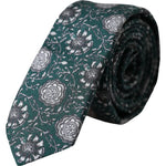 Dolce &amp; Gabbana Green Floral Print Silk Adjustable Men Tie