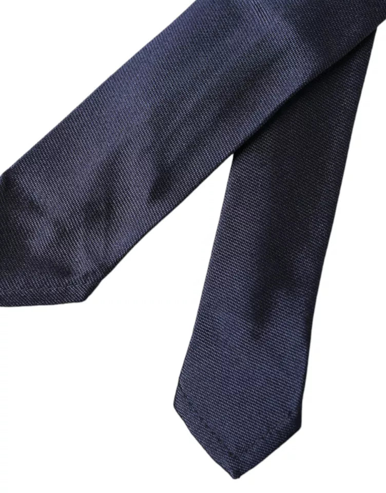 Dolce &amp; Gabbana Dark Blue Silk Skinny Adjustable Tie