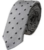 Dolce &amp; Gabbana Black White Dot Fantasy Silk Adjustable Men Tie