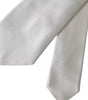 Dolce &amp; Gabbana White Satin Silk Adjustable Men Tie