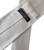 Dolce &amp; Gabbana White Satin Silk Adjustable Men Tie