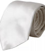 Dolce &amp; Gabbana White Satin Silk Adjustable Men Tie