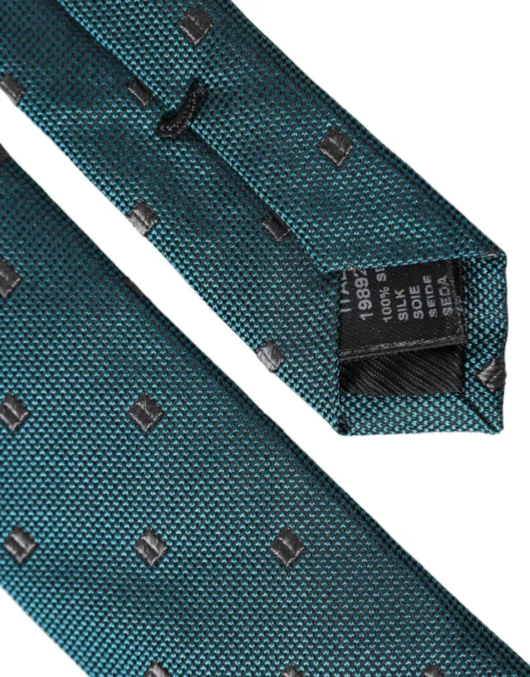 Dolce &amp; Gabbana Green Patterned Silk Adjustable Men Tie