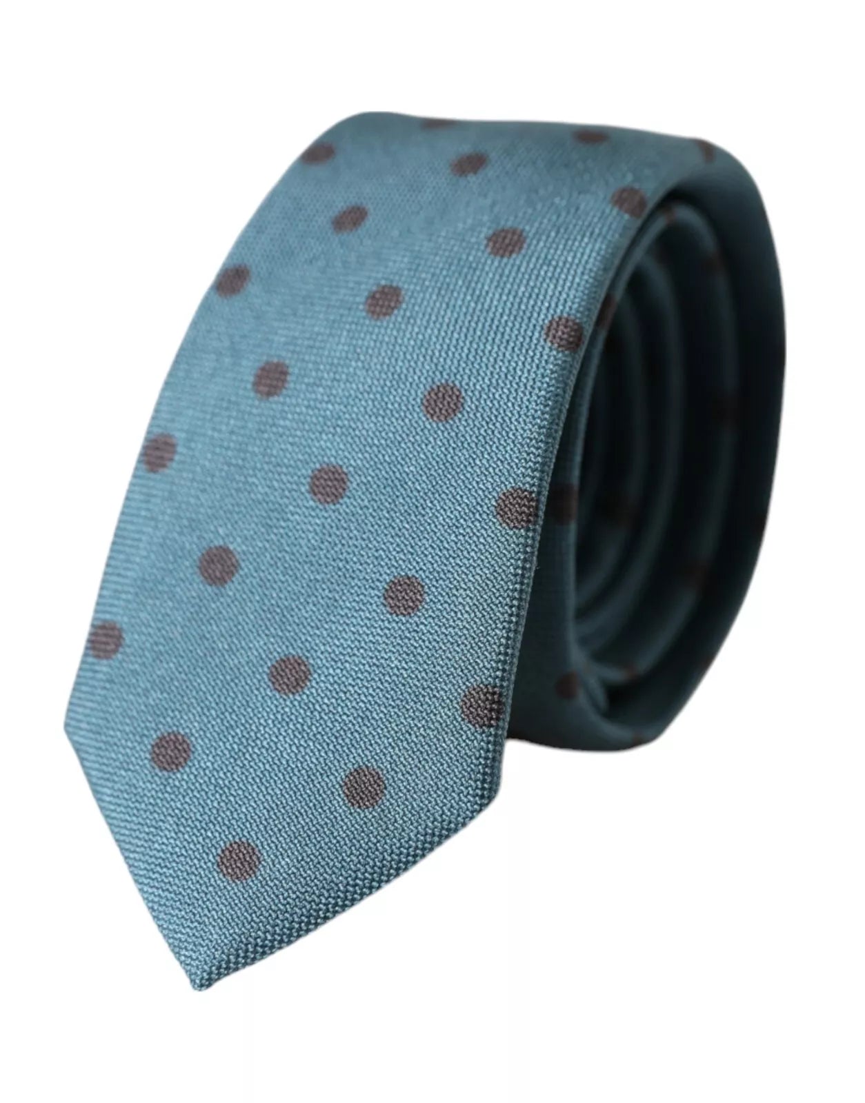 Dolce &amp; Gabbana Green Black Polka Dot Silk Adjustable Men Tie
