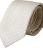 Dolce &amp; Gabbana Off White Silk Adjustable Necktie Men Tie