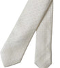 Dolce &amp; Gabbana Off White Patterned Silk Adjustable Men Tie