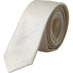 Dolce &amp; Gabbana Off White Patterned Silk Adjustable Men Tie