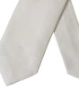 Dolce &amp; Gabbana Off White Patterned Silk Classic Adjustable Tie