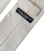 Dolce &amp; Gabbana Off White Patterned Silk Classic Adjustable Tie