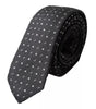 Dolce &amp; Gabbana Black Polka Dot Silk Adjustable Men Tie