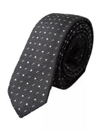 Dolce &amp; Gabbana Black Polka Dot Silk Adjustable Men Tie