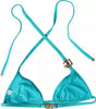 Dolce & Gabbana Blue Green Halter DG Logo Swimwear Beachwear Bikini Top