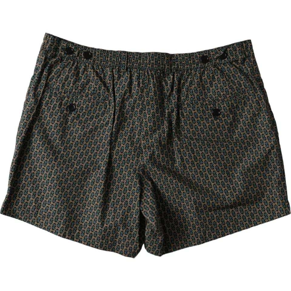 Maillot de bain short de bain à motifs marron Dolce &amp; Gabbana