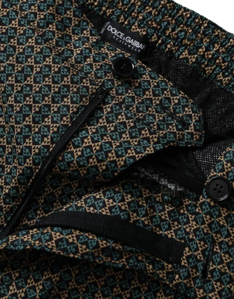 Maillot de bain short de bain à motifs marron Dolce &amp; Gabbana