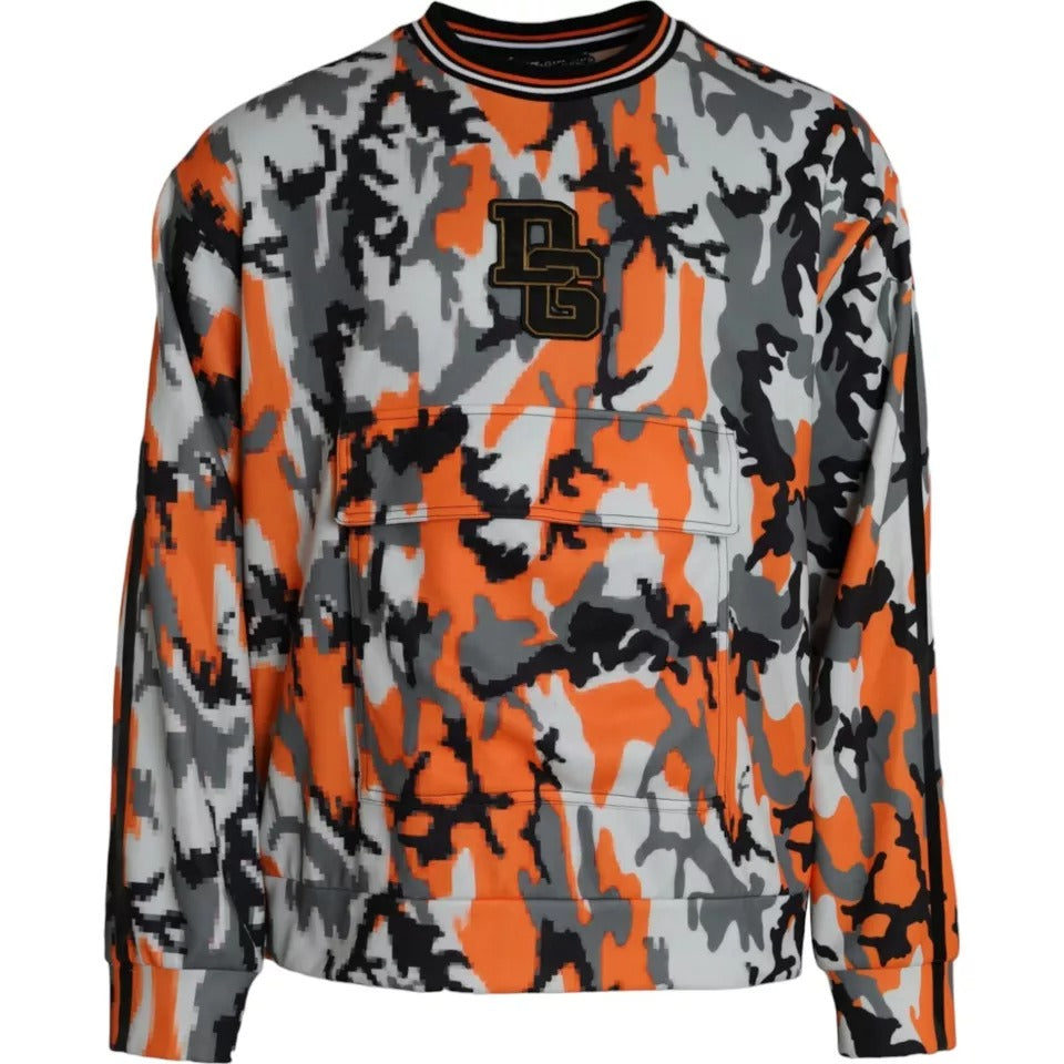 Dolce &amp; Gabbana Multicolor Camouflage Crew Neck Pullover Sweater