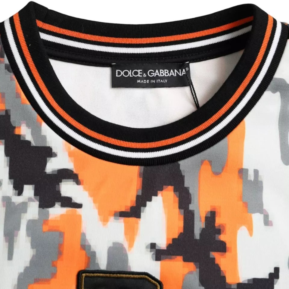 Dolce &amp; Gabbana Multicolor Camouflage Crew Neck Pullover Sweater