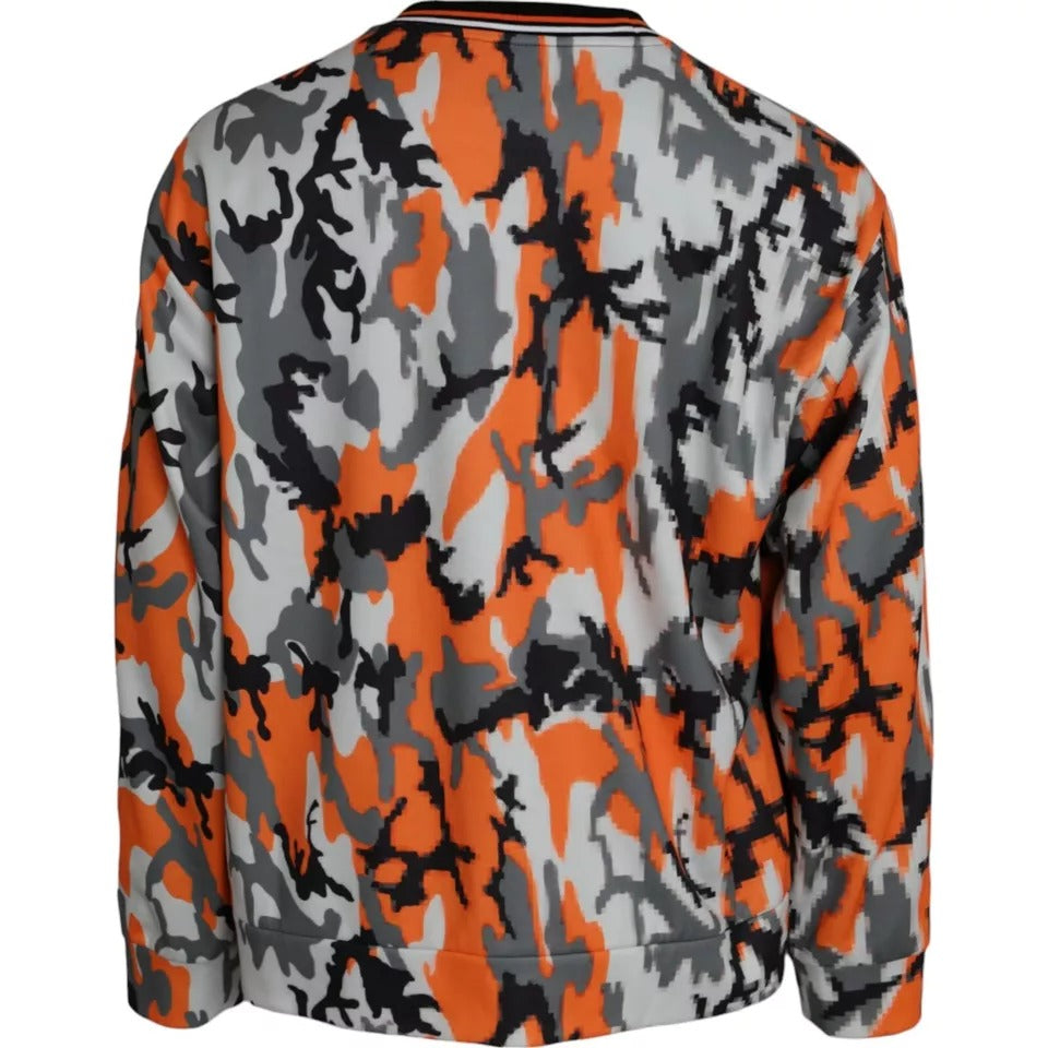 Dolce &amp; Gabbana Multicolor Camouflage Crew Neck Pullover Sweater