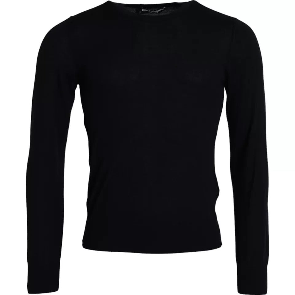 Dolce &amp; Gabbana Black Cashmere Crew Neck Pullover Sweater