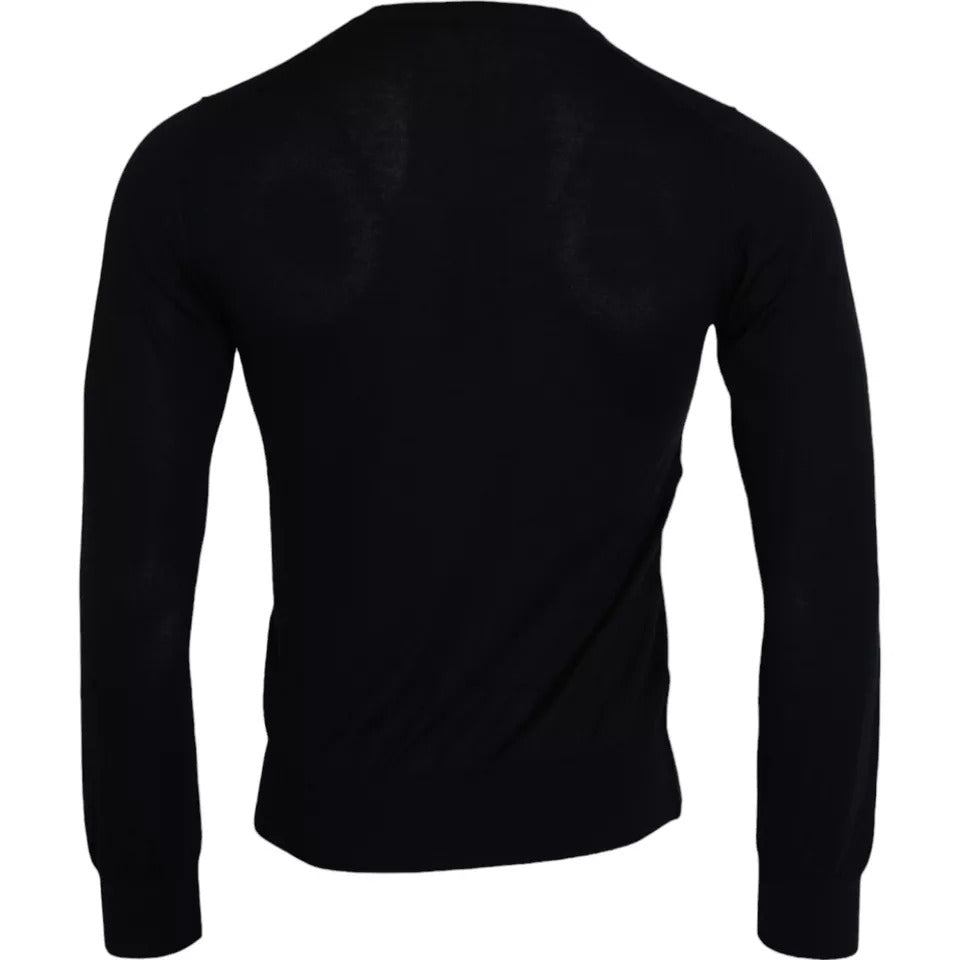 Dolce &amp; Gabbana Black Cashmere Crew Neck Pullover Sweater