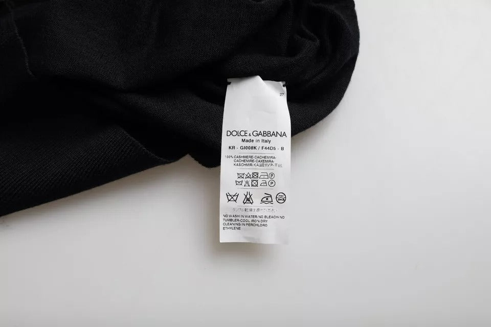 Dolce &amp; Gabbana Black Cashmere Crew Neck Pullover Sweater