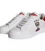 Dolce & Gabbana White Patch Calfskin Nappa Portofino Sneakers Shoes