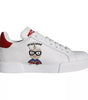 Dolce & Gabbana White Patch Calfskin Nappa Portofino Sneakers Shoes