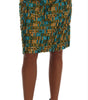 Dolce &amp; Gabbana Elegant Green Jacquard High Waist Skirt