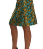 Dolce &amp; Gabbana Elegant Green Jacquard High Waist Skirt